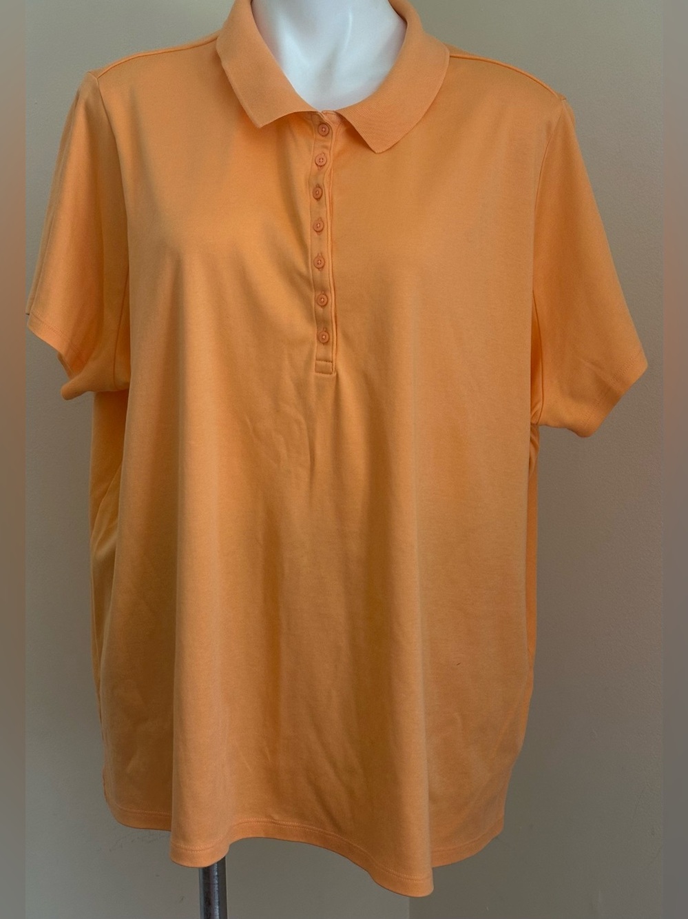 LANDS END Classic Short-Sleeve Polo Peach Color Summe Top Sz 3X